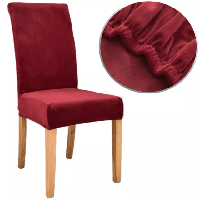 Plush Velvet Dining Room Chair Covers Seat Slipcover Soft Removable 1/4/6/8PCS