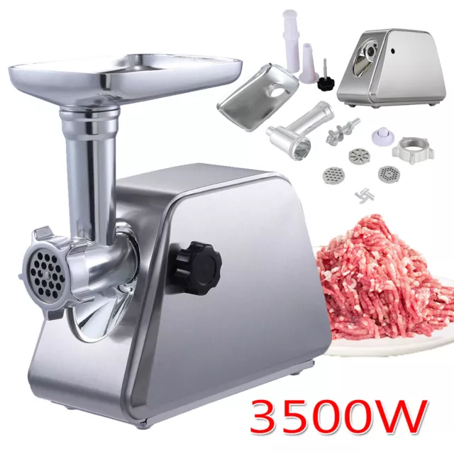 3500W Commercial Electric Meat Grinder Heavy Duty Sausage Maker Mincer Stuffer
