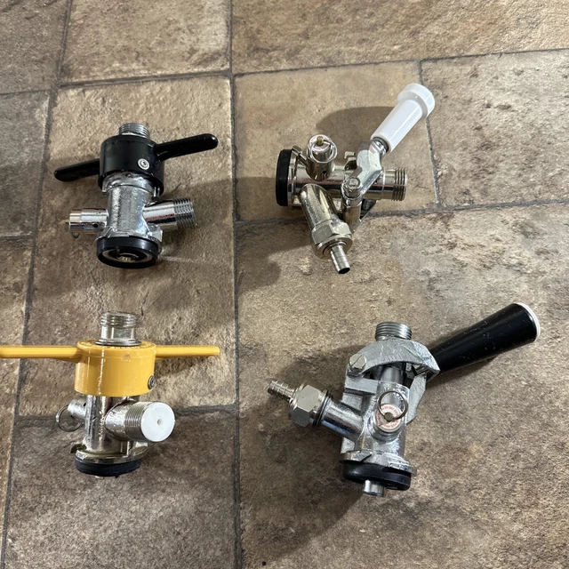 Lot Of 4 Pre-Owned Draft Beer Keg Coupler Tap Handles AS Found