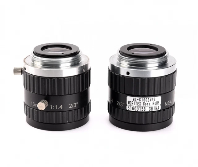 Pre-owned MORITEX ML-C1602MP2 16mm 2/3" F1.4 Industrial Camera Lens 1PC