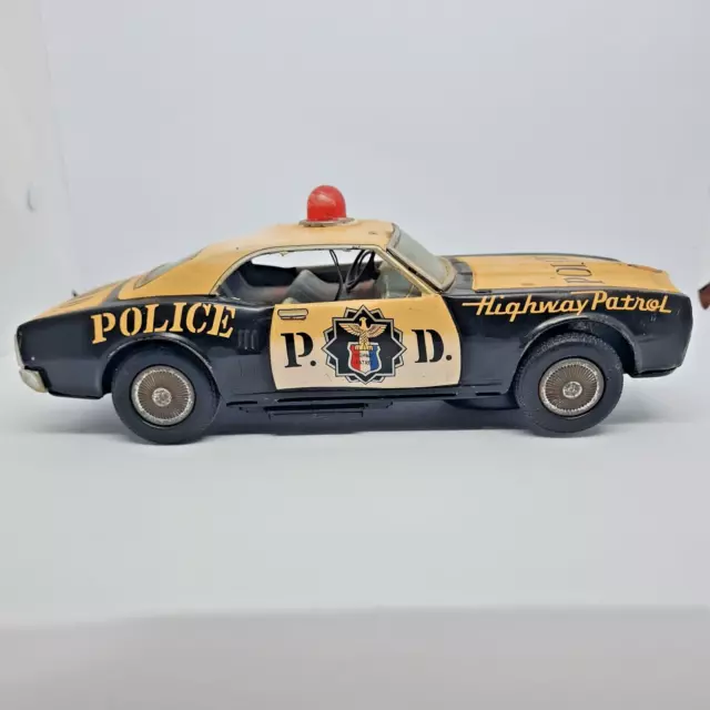 Vintage Tin Toy Police Car 1950's Era. Made In Japan. Rare Collectable Toy. 3