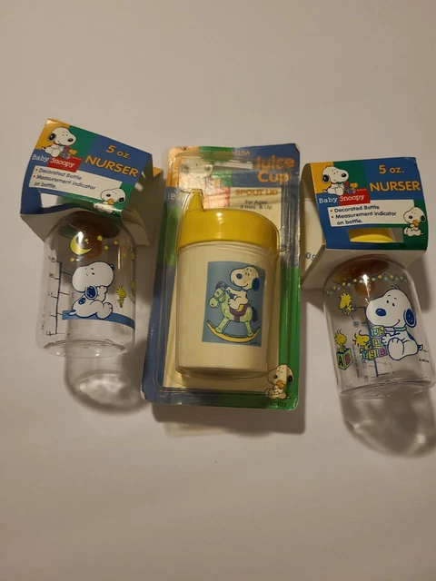 Baby Snoopy Nurser Bottles And Juice Cup Peanuts