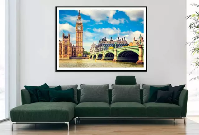 Big Ben & Westminster Bridge UK Print Premium Poster High Quality choose sizes