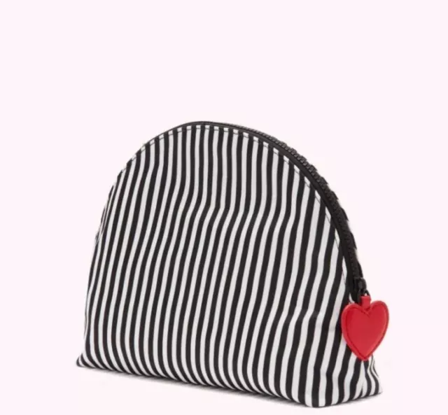 Lulu Guinness Heart & Stripes Nylon Crescent Pouch