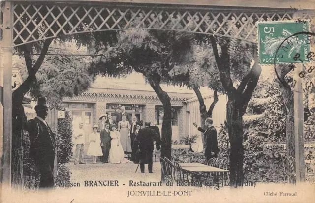 Cpa 94 Joinville Le Pont Maison Brancier Restaurant Du Rocher