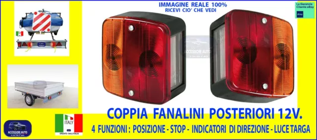 Fanali Fanalini Posteriori Stop per Carrelli Rimorchi kit per 2 fanalini 12V.