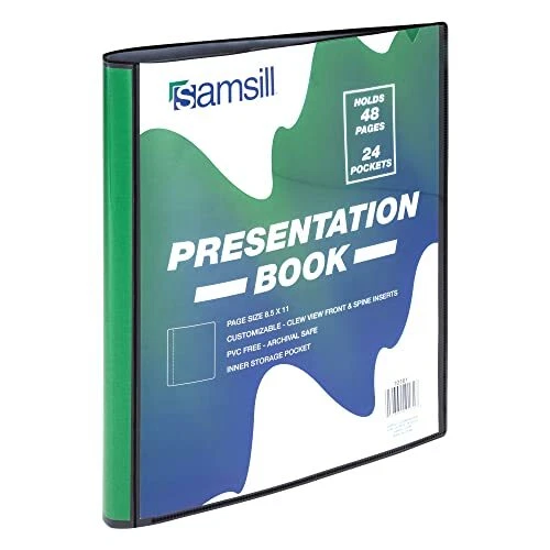 Binder with Plastic Sleeves 24 Pocket Presentation Book 8.5x11, Displ...