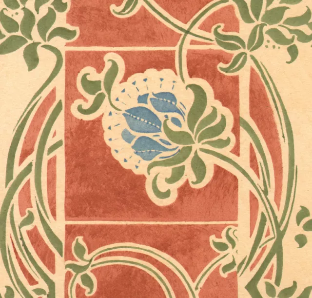 1900 Lithographie Bonvallet Tapis Motifs Art nouveau Album de la décoration 2