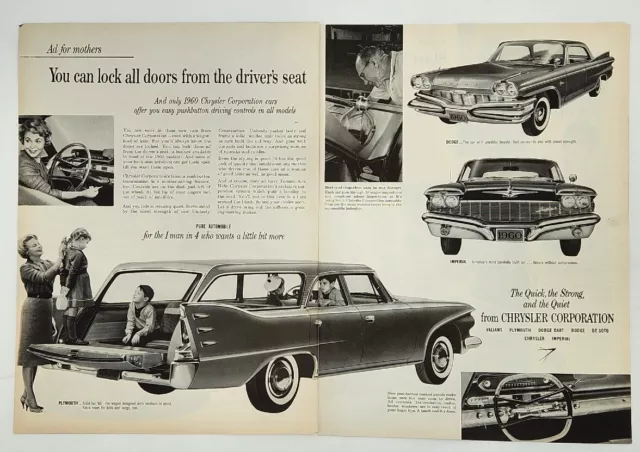 1960 Chrysler Imperial Ad For Mothers Vintage Two Page Print Ad