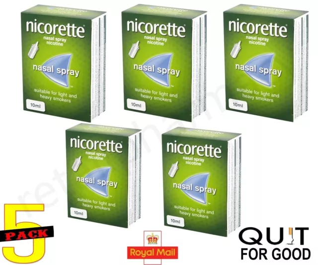 5 Doses ( Gros Lot ) X Nicorette Nasal Spray 10ml Expire 04/2025