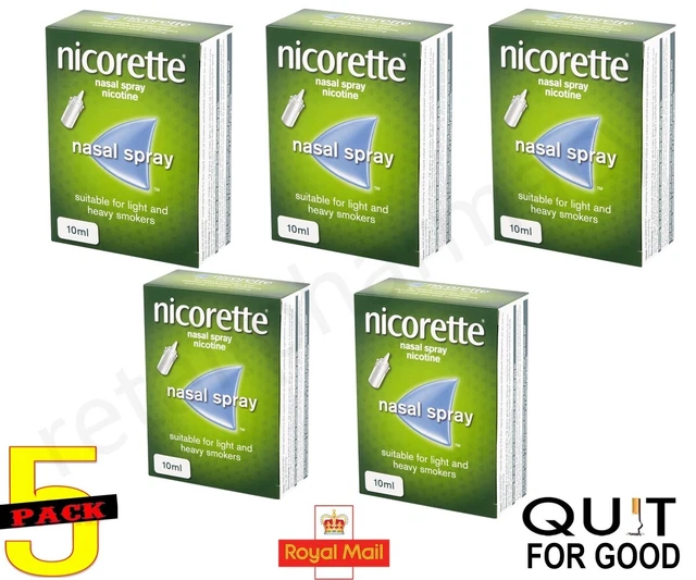5 Unità (All'Ingrosso Confezione) X Nicorette Nasali Spray 10ml Scadenza 2025