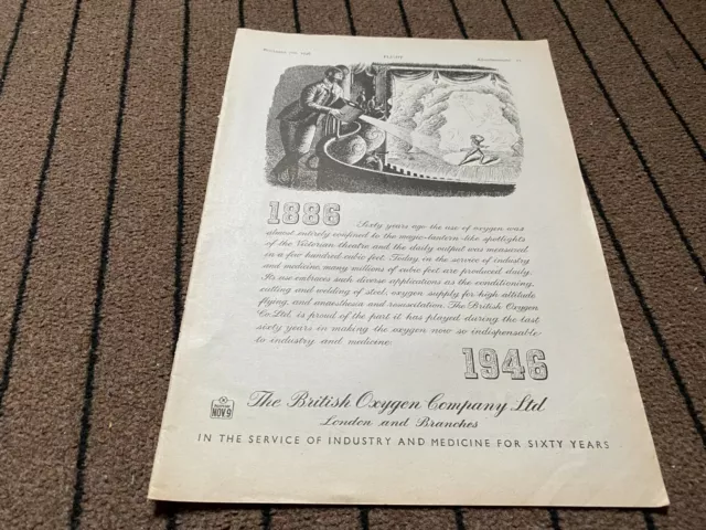 (Ac18) Advert 11X8" 1886-1946 The British Oxygen Company Industry & Medicine