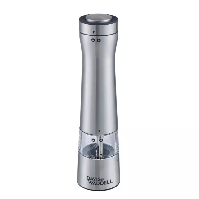 Davis & Waddell Electric Salt/Pepper Mill Grinder Seasonig Stainless Steel