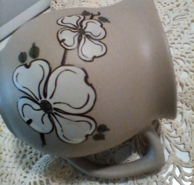 Vintage Pigeon Forge Pottery Large Pitcher Dogwood Flower handmade in USA TN