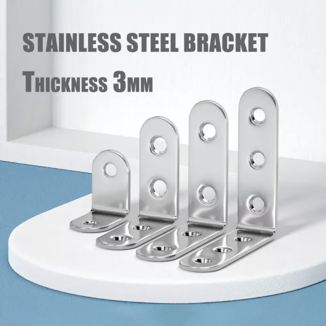 Stainless Steel Right Angle Bracket Corner Brace Joint Shelf Support L-Shape