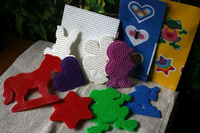 10 x Hama Bead Boards pack - animal & shape boards with ideas leaflets