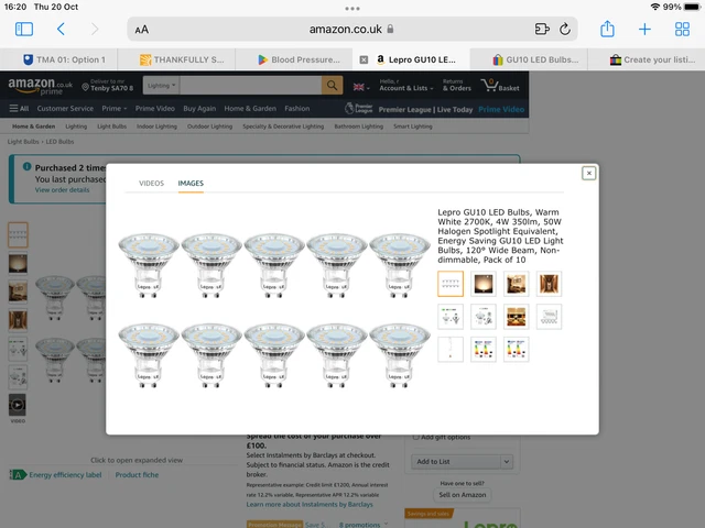 Low Energy GU10 LED Glühbirnen, warmweiß 2700K, 4W 345lm, 50W Halogen LED