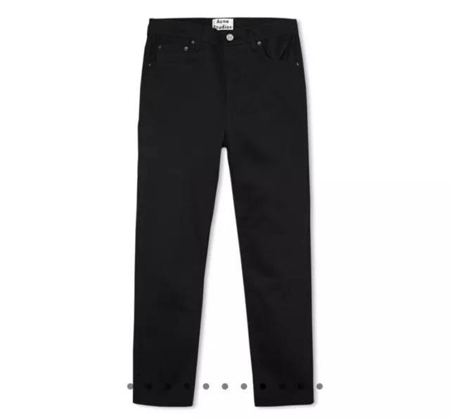 Acne Studio Town Stay Cash Black Mid Rise Ankle Mens Jeans - Waist 34” - Leg 32”