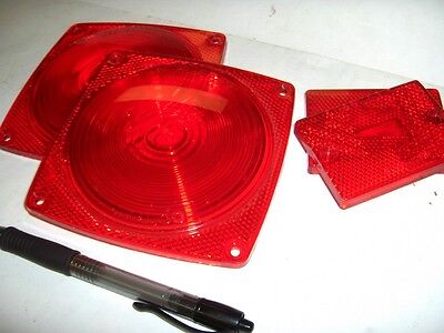 Trailer RV Taillight Lens Set Fit Optronics, Peterson, Grote Rear & Side Marker