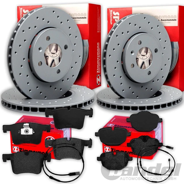 DISCHI FRENO FORATI Zimmermann + pastiglie va + ha adatti per BMW Serie 5 F11 Touring