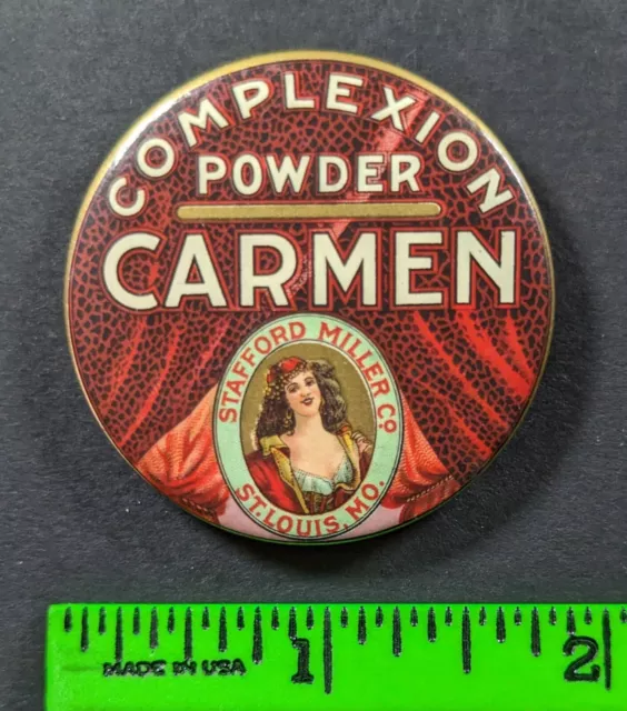 Vintage Carmen Complexion Powder Beauty St. Louis Missouri Woman Pocket Mirror