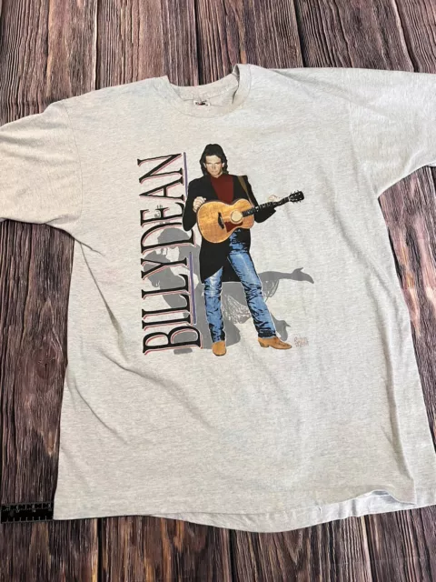 Vintage Billy Dean T-Shirt Fire In The Dark Concert Tee 90s Gray Sz XL LONG