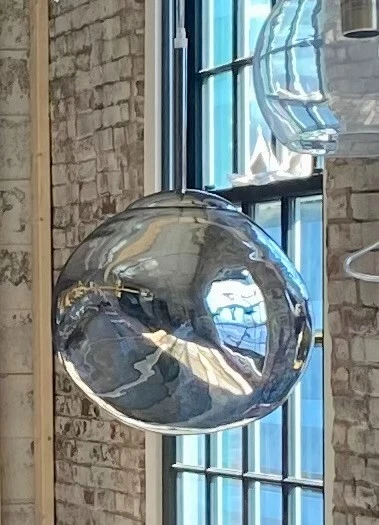 Silver 11" Lava Melt Modern Hanging Pendant Light