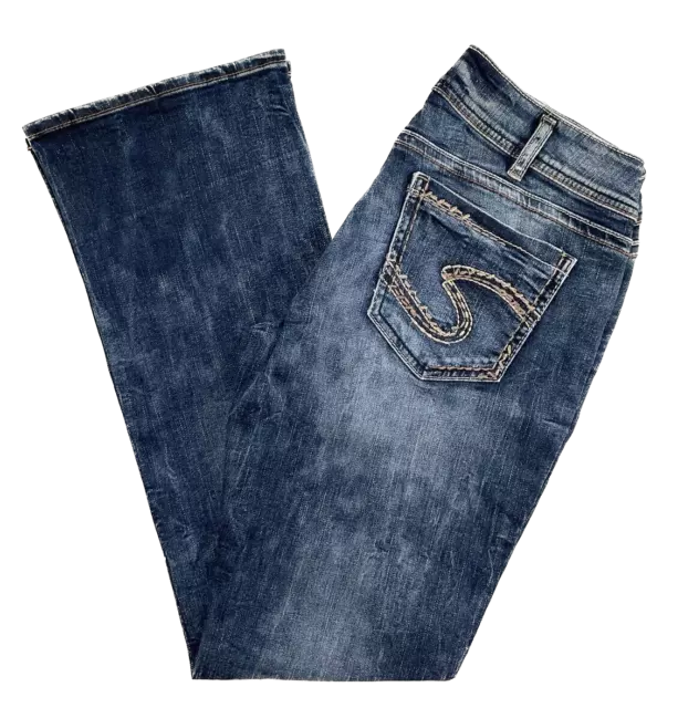 Silver Jeans Mid Rise Suki Slim Bootcut Stretch Womens 28 30 33 34 36 DEFECT