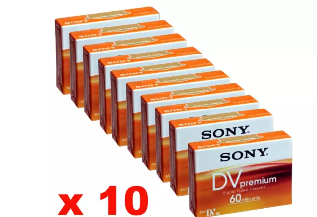 10 Cassette Vidéo Sony Premium Dv 60 Min.sp / 90 Min LP Dvc Dvm NEUF MINI DV