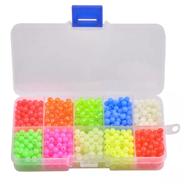 1000pcs 5mm Fishing Beads Assorted Beads Round Float Glow Fishing Rig Beads Eggs