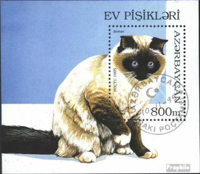 Aserbaidschan Blocco 18 (completa Edizione) usato 1995 Cat Breeds