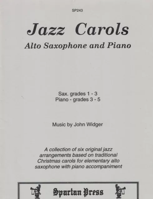 JAZZ CAROLS for ALTO SAX SAXOPHONE and PIANO Sheet Music Book