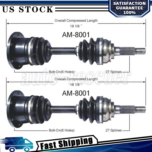 2x TrakMotive Front Left Front Right CV Axle Shaft For AMC 1980-1988 New
