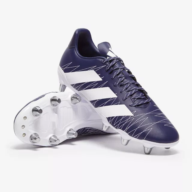 adidas Kakari Men's Soft Ground Rugby Boots - All Sizes - Blue/White (HQ1245)