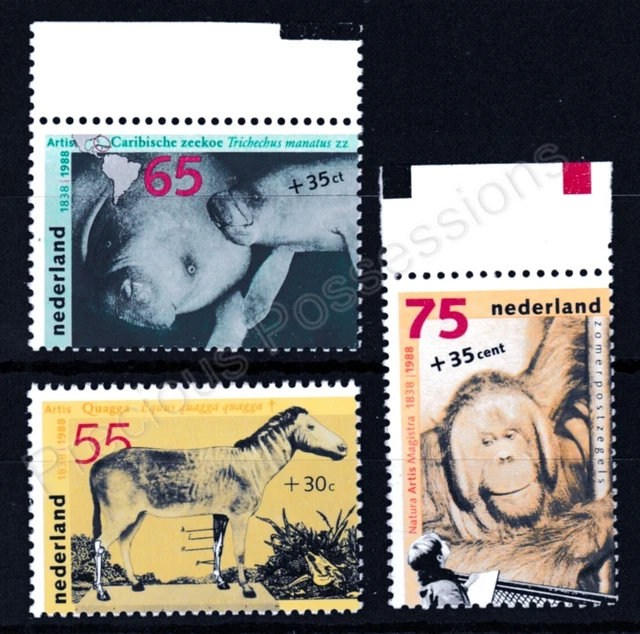NETHERLANDS MNH STAMP SET 1988 CULTURAL HEALTH SOCIAL WELFARE FUND SG 1528a-1530