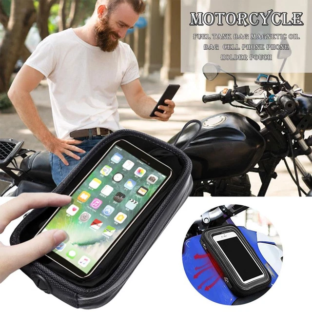 1x Motorcycle Magnetic Fuel Tanks Bag Sportbike Cell Phone Pouch Cases L7S7