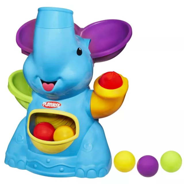 Playskool Poppin Park Elefun Busy Ball Popper Blue Elephant Toy With 4 Balls 2