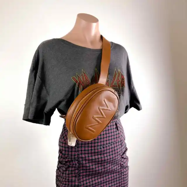 NW Faux Leather Sling Bum Waist Chest Crossbody Belt Bag Fanny Pack Brown NEW