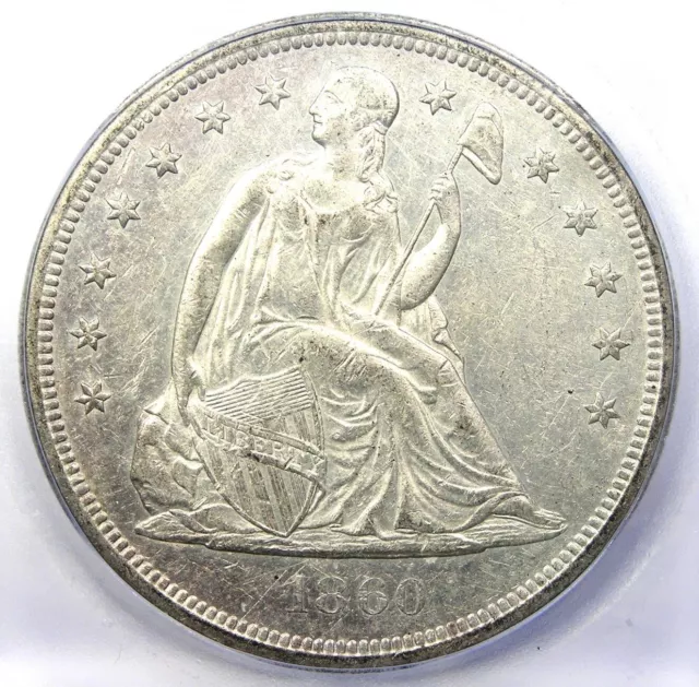1860-O Seated Liberty Silver Dollar $1 Coin - Certified ICG AU58 - $1,690 Value!