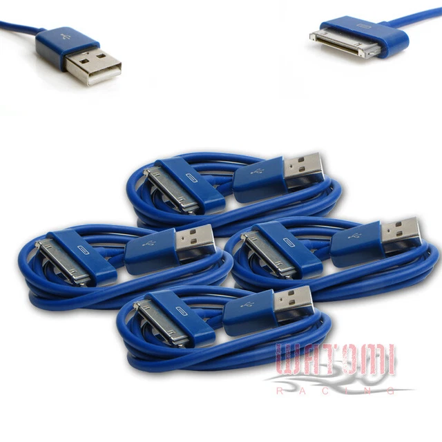 4 Pcs 6Ft Usb Sync Data Power Charger Cables Ipad Iphone Ipod Classic Touch Blue