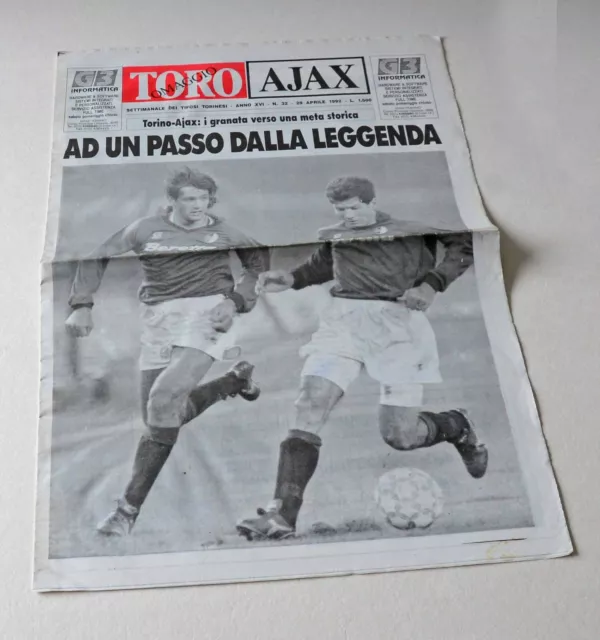 1992 UEFA Cup Final (1st Leg) Torino v Ajax PROGRAMME