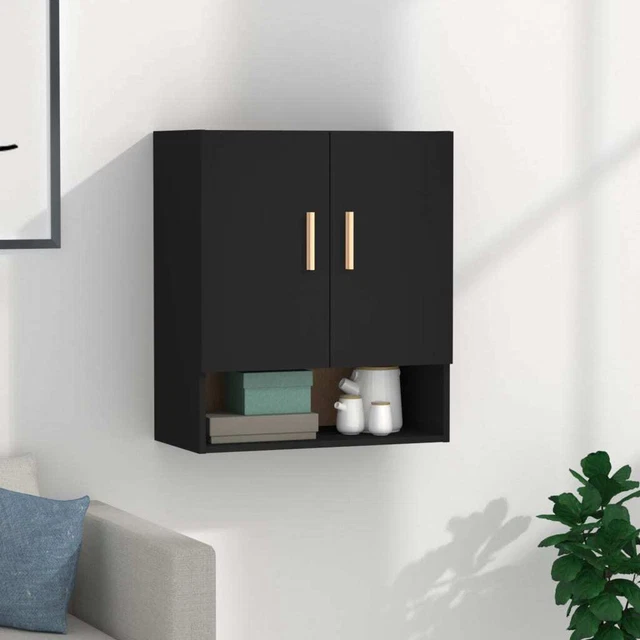 Vidaxl Armadietto a Muro Nero 60x31x70 cm in Legno Multistrato