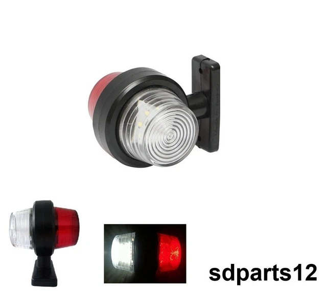 Lot De 5 Feux De Position Avant 24V LED Blancs Ronds - Pour Camion/bus - Neuf