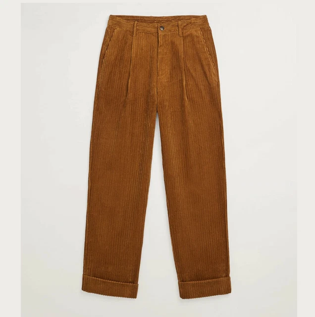 PANTALONI DA UOMO ZARA gambe larghe in velluto a coste 31R corde