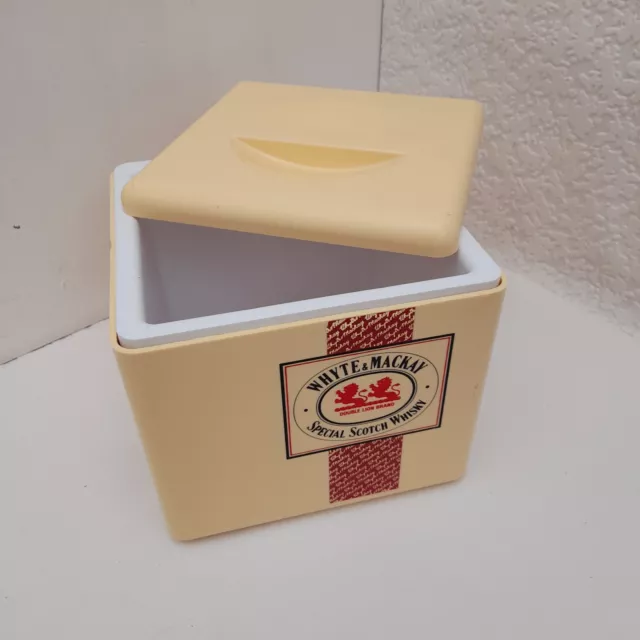 Vintage Retro Whyte & Mackay Scotch Whisky Cream Icebox 19cmx19cmx18cm