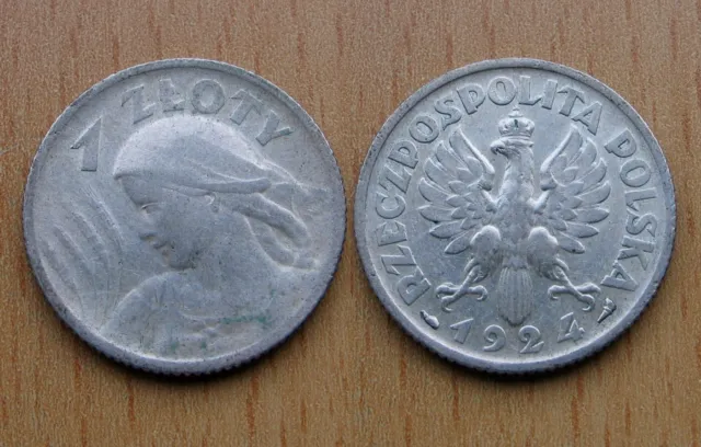 POLAND, Polen : 1 Zloty 1924 (Paris) *** SILBER *** Top *** Selten ***