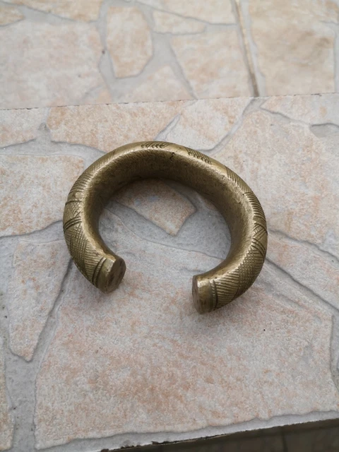 Bracelet Ancien Esclave Afrique Bronze Laiton