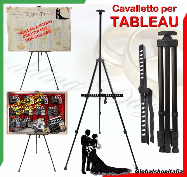 Cavalletto Trepiedi In Alluminio Per Tele E Disegno - Altezza 160cm Per Artisti - Foto 4