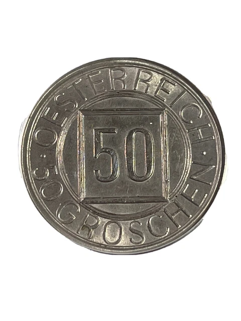 1934 Austria 50 Groschen Graded MS 62 by ANACS