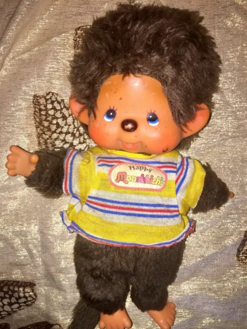 Original Sekiguchi MONCHHICHI Figur HANDPUPPE Junge Monchichi *Rarität* #b018*